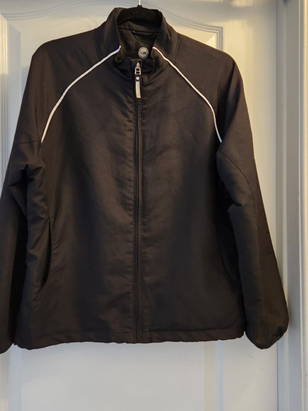 LEVELWEAR CROSSWIND MEN'S JACKET BLACK WINDCUTTER ADJUSTABLE DRAW CORDS -LARGE